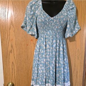 In Loom Maxi Dress with Lace Trim